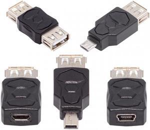 Xiwai 5pcs/lot Micro USB 2.0 OTG Mini USB 5Pin Type-A Male to Female Data Charge Adapter