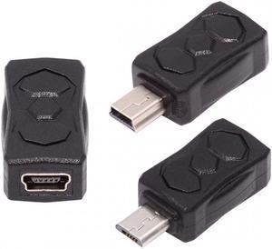 CY 3pcs/lot Micro USB 2.0 to Mini USB 5Pin Male to Female Extension Data Power Adapter