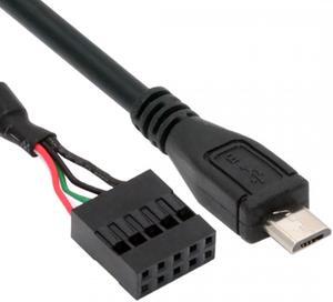 Cablecc USB 2.0 Motherboard 9pin 10pin Header to Micro USB 5Pin Cable 50cm for Mini Monitor Sensor Panel Camera