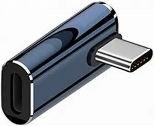 Cablecc USB-C Type C Male to 8P Female 27W Power 480Mbps Data Adapter Low Profile Angled Compatible with iPhone 15 & Android & Tablet