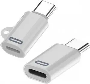Cablecc 2pcs/set USB-C Type C Male to 8P Female 27W Power 480Mbps Data Adapter Compatible with iPhone 15 & Android & Tablet