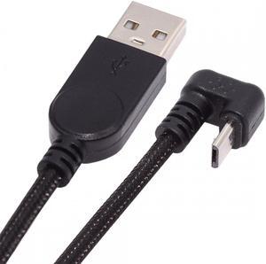 Jimier USB2.0 Type-A to Micro USB 5Pin Male to Male Power Data Cable 480Mbps Micro Opposite U Shape Back Angled