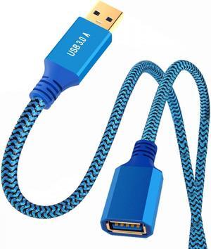 Jimier 0.3M USB 3.0 Type-A Male to USB3.0 A Female Cable Extension Blue Sleeve 5Gbps for Disk SSD Camera Data