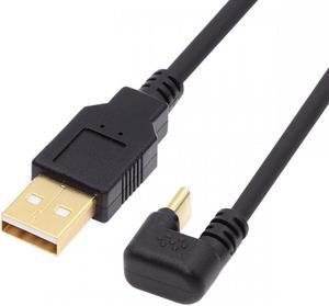 CY USB2.0 Type-A to Type C USB-C Male to Male Power Data Cable 480Mbps USB-C Opposite U Shape Back Angled