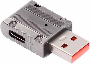 Chenyang USB-C USB 3.1 Type C Female to USB 3.0 Type-A Male 90 Degree Right Angled Slim Type 10Gbps Data 120W Power Adapter Mecha Cyberpunk Style