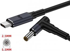 Cablecc Type C USB-C Input to 20V DC 5.5*2.5mm Output Power 100W 135W 140W 65W PD Charge Cable for Laptop