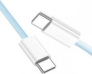 Xiwai 1.0M USB-C Type C Male to Male PD 27W 65W Power 480Mbps Data Cable Blue Sleeve for Phone & Tablet & Laptop