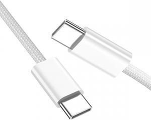 Xiwai 1.0M USB-C Type C Male to Male PD 27W 65W Power 480Mbps Data Cable White Sleeve  for Phone & Tablet & Laptop