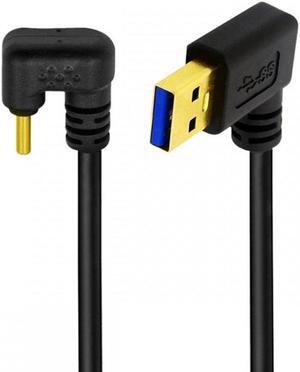 Cablecc Left Angled USB3.0 Type-A to Type C USB-C Male to Male Power Data Cable 5Gbps USB-C Opposite U Shape Back Angled