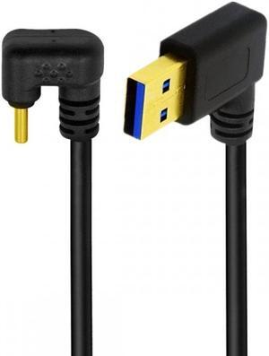 Cablecc Right Angled USB3.0 Type-A to Type C USB-C Male to Male Power Data Cable 5Gbps USB-C Opposite U Shape Back Angled