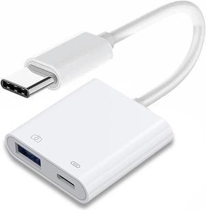 Cablecc Type C USB-C to Standard Type-A USB3.0 Female with PD Power Charge Adapter Compatible with Macbook Laptop Tablet Phone