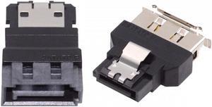 CY 2pcs/lot SATA 7Pin Male to ESATA Female & External ESATA to SATA Adapter Extender for SSD Disk