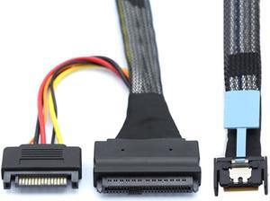 Jimier MCIO 4x Mini Cool Edge IO to U.2 SFF-8639 NVME PCIe PCI-Express Cable for Mainboard SSD