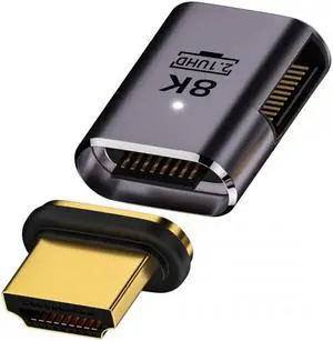 Cablecc 90 Degree Left Angled Magnetic 8K Type-A HDMI 2.1 Male to Female Straight Video Adapter for Laptop HDTV