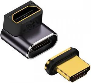 Cablecc 90 Degree Up Angled Magnetic 8K Type-A HDMI 2.1 Male to Female Straight Video Adapter for Laptop HDTV