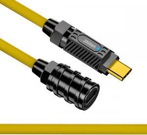 Cablecc 0.2M Ultra Soft High Flex USB-C USB4 Cable 20Gbps 140W 8K for Gaming Keyboard Mouse Type-C Male to Female Extension Cable Power & Data
