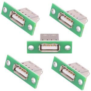 CY 5pcs/set DIY OEM USB Type-A Female Socket Connector with Panel Mount Solder Type