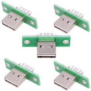 CY 5pcs/set DIY OEM USB Type-A Male Plug Connector with Panel Mount Solder Type Reversible Design