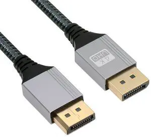 CY 100cm DisplayPort DP to DP Cable 4K 60hz Cable Silver Sleeve Ultra-HD UHD for Desktop Laptop Monitor Graphics Card