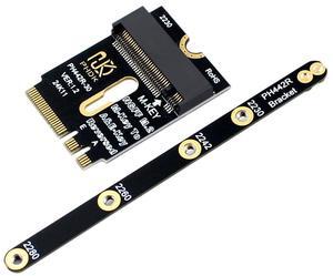 CY 2230 NGFF A+E-Key Male to NVME M-key Female Extension PCI-E 4.0 Adapter with Bracket for Laptop Mainboard SSD 2280