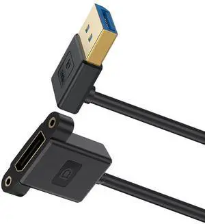 CY Ultrafine Down Angled DisplayPort 1.4 DP Male to Female Extension Cable 8K 60hz 4K 144hz for Desktop Laptop Monitor Graphics Card 30cm