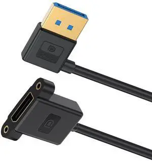 CY Ultrafine Right Angled DisplayPort 1.4 DP Male to Female Extension Cable 8K 60hz 4K 144hz for Desktop Laptop Monitor Graphics Card 30cm