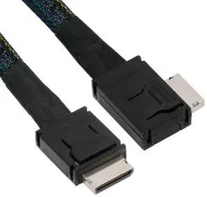 CY Left Angled 90 Degree OcuLink PCIe 4.0 PCI-Express SFF-8611 4i to SFF-8611 Data Active Cable for eGPU SSD 50cm CY Left Angled 90 Degree OcuLink PCIe 4.0 PCI-Express SFF-8611 4i to SFF-8611 Data Active Cable for eGPU SSD 50cm