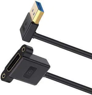 CY Ultrafine Up Angled DisplayPort 1.4 DP Male to Female Extension Cable 8K 60hz 4K 144hz for Desktop Laptop Monitor Graphics Card 30cm