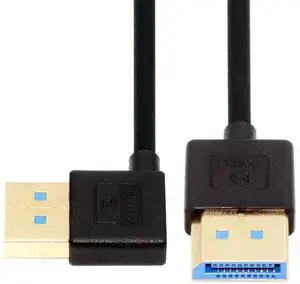 CY Ultrafine Left Angled DisplayPort 1.4 DP to DP Cable 8K 60hz Cable Ultra-HD UHD 4K 144hz 90 Degree for Desktop Laptop Monitor 100cm