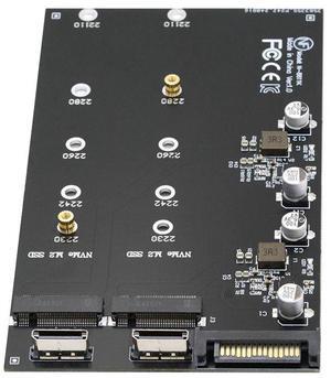 CY Dual Oculink SFF-8612 SFF-8611 to M.2 NGFF M-Key NVME PCIe SSD 2280 22110mm Adapter for Mainboard