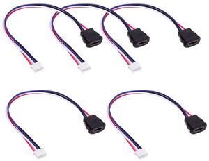 CY 5pcs/set DIY OEM Type C Female Socket to 4Pin Header Cable Pitch=2.0mm Latch Mount Type DC 5V Power