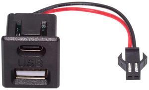 CY DIY OEM Type-C & Type-A Female Socket to 2Pin Header Cable Pitch=2.54mm Latch Mount Type DC 5V Power