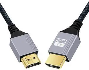 CY 2.0M HDMI 2.0 Male to HDMI Type-A Male 4K 60hz Cable with Sleeve Straight Connector for HDTV Computer Laptop Monitor