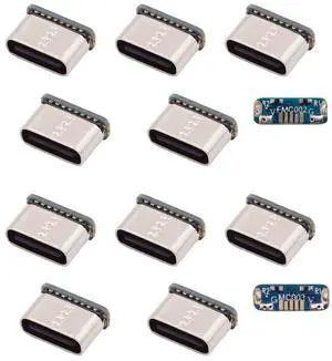 CY 10pcs/lot DIY Solder Type-C Female Socket Connector Replace for Micro-USB 5Pin Female SMT Type DC 5V Power