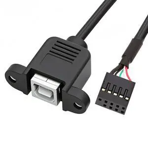 CY USB 2.0 Motherboard 9pin 10pin Header to Standard Type-B Female Extension cable with Nuts for Panel Mount
