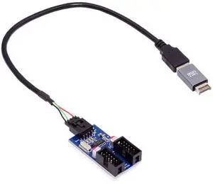 CY USB 3.1 Front Panel Header Male Type-E to USB 2.0 Type-A Male 1 to 2 Female Motherboard 9pin 10pinHeader HUB Adapter Port Multiplier