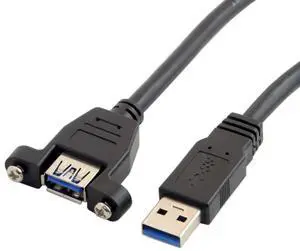 CY USB 3.0 Type A Male to Type A Female Extension Cable 50cm Panel Mount Type for Laptop Desktop