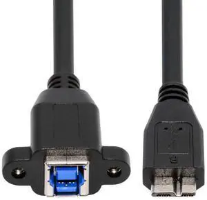 CY USB 3.0 Type-B Female to USB3.0 Micro-B Male Cable Extension 5Gbps for Disk SSD Camera Data 30cm