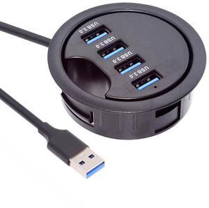 CY USB 3.0 Hub 4 Port USB 60mm Desk Grommet Splitter Dock Station Interface for Desktop PC Desk