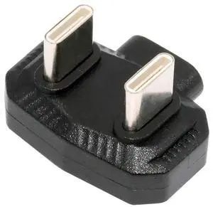 CY 480Mbps USB-C Type-C Male to Male OTG Data Adapter with PD Power Opposite U Shape Back Angled for Phone MIC