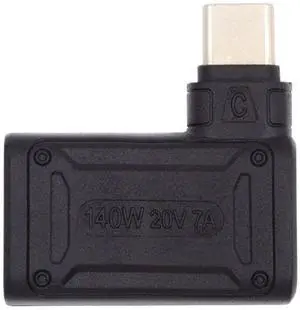 CY 140W 100W Rectangle Jack Thinkpad X1 Input to USB-C Type-C Angled 90 Degree Power Plug Charge Adapter for Laptop Phone