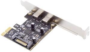 CY USB3.1 Gen1 5Gbps Dual Type-C USB-C Female to PCI-E Express 1x Card Adapter ASM1042 with Low Profile Bracket