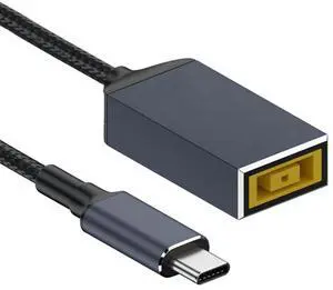 CY Rectangle Jack Thinkpad X1 Input to USB-C Type-C Power 100W Charge Cable for Laptop Phone PD9V 5V 20V