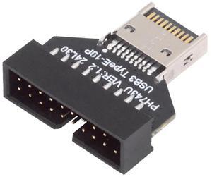 CY Type-E IDC Socket USB 3.1 Front Panel Header to USB 3.0 20Pin Header Extension Adapter with CH334P for Desktop Motherboard