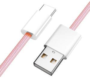 CY USB-C Type C Male to Type-A Male 15W 5V3A Power 480Mbps Data Cable Pink Sleeve for Phone & Tablet