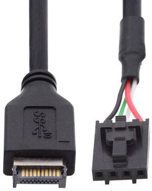 CY USB 3.1 Front Panel Header Male Type-E Host to USB 2.0 Motherboard 4pin IDC Housing with Latch Device Cable 30cm