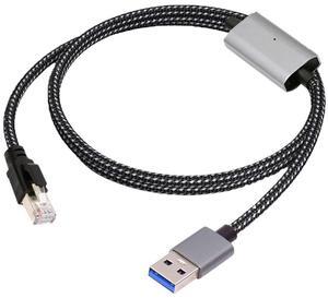 CY USB to Ethernet Cable USB3.0 Type-A to RJ45 Male Cord Directly Connected 1000Mbps Gigabit LAN Network Compatible with USB2.0