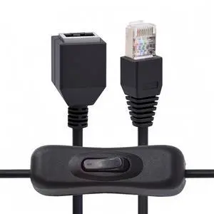 CY RJ45 CAT6 8P8C STP UTP Male to Female Extension Cable with 304 Singal Switch On/Off LAN Ethernet Network Patch Cord