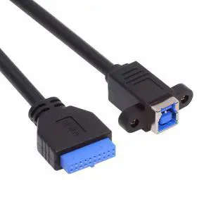 CY Cable USB 3.0 Type-B Female to USB3.0 20Pin IDC Header Male Cable Extension 5Gbps for Disk SSD Camera Data 30cm