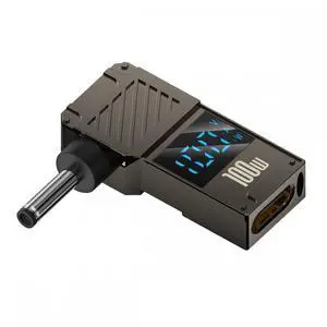CY Cable Type-C USB-C Input to DC 3.5x1.35mm Jack Smart LED Display 100W Output Power 20V 5A PD Charge 65W Adapter for Laptop